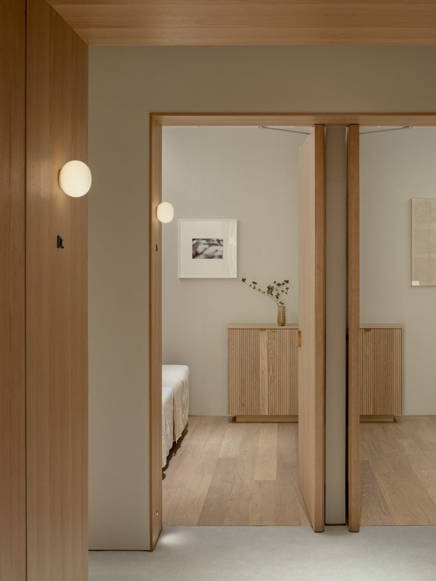 Wooden panelling inside Aloop clinic