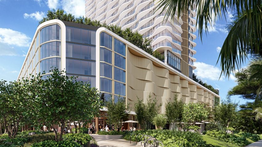 Podium of Arquitectonica designed Hawaii tower