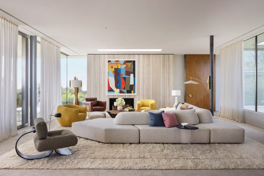 Living room with sculptural furniture