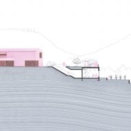 Section drawing of Domaine de la Rosa by Nem Architectes