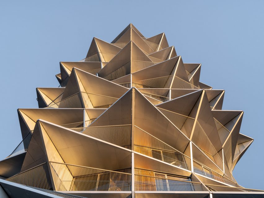 View up at one of the Kaktus Towers by BIG