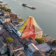 Ma Yansong decorates abandoned building with colourful fishing-net installation