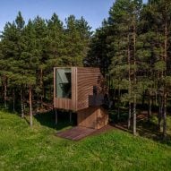 Arsenit nestles one-legged "treehouse" in Estonian pine forest