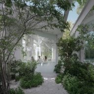 IDIN Architects uses glass and mirrors to blend Bangkok cafe into garden site