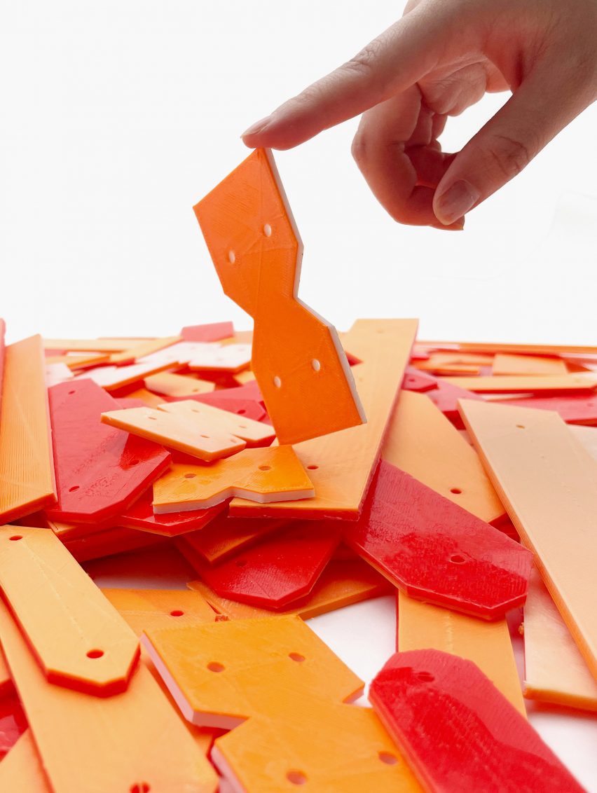 Orange and red plastic joints