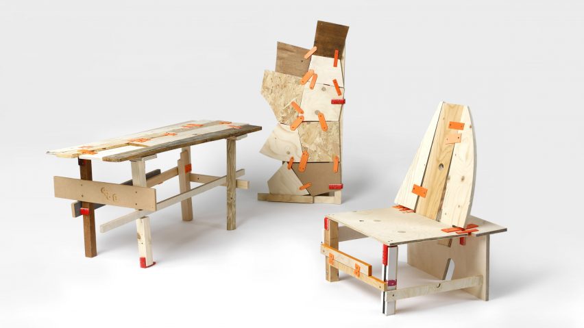 Furniture made from pieces of scrap wood using Furniture First Aid Kit by Yalan Dan